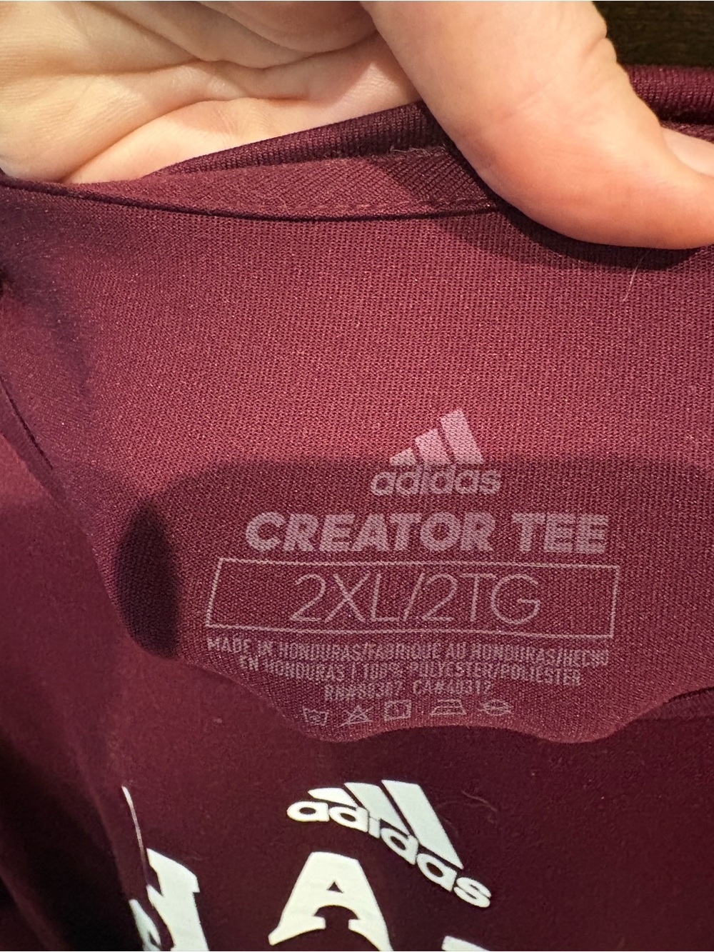 adidas Maroon Crewneck Creator Tee - Picture 2 of 2